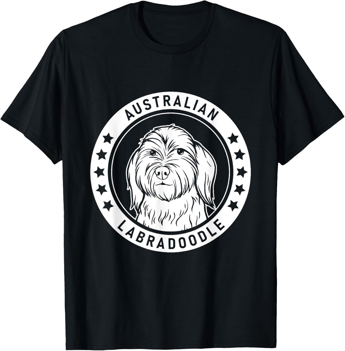 Australian Labradoodle Portrait T-Shirt - T-Shirt | Black