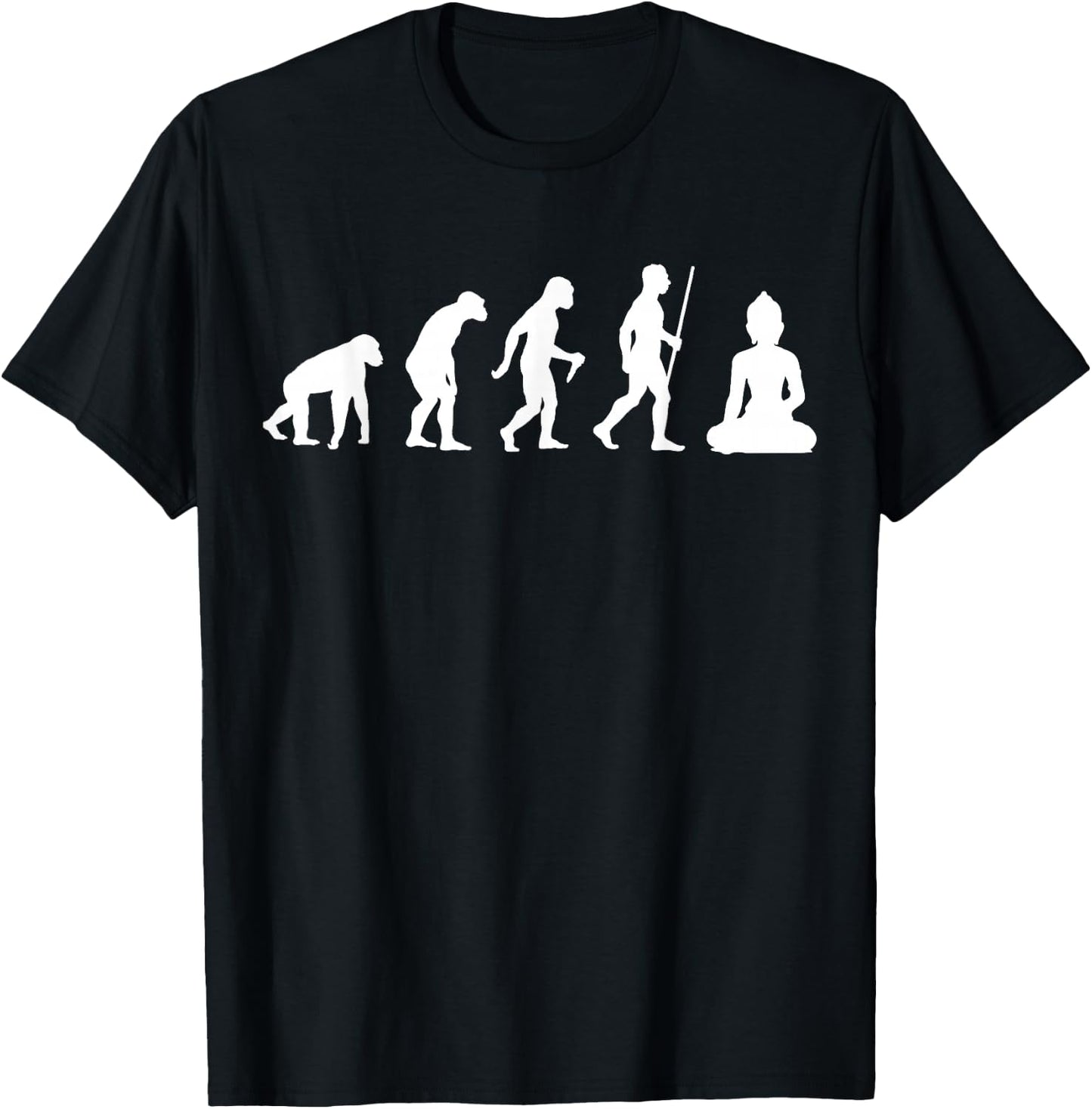 Funny Buddha Evolution Meditation | Buddhist Buddhism Gifts T-Shirt - T-Shirt | Black