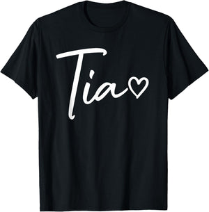 Tia Gifts Heart Mother's Day Tia T-Shirt - T-Shirt | Black