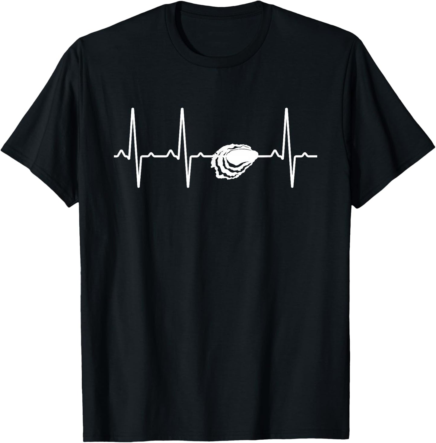 Oyster Heartbeat Gift Women Mollusc Animal Lover T-Shirt - T-Shirt | Black