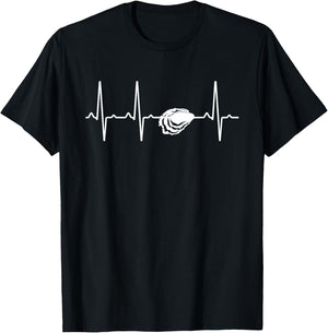 Oyster Heartbeat Gift Women Mollusc Animal Lover T-Shirt - T-Shirt | Black