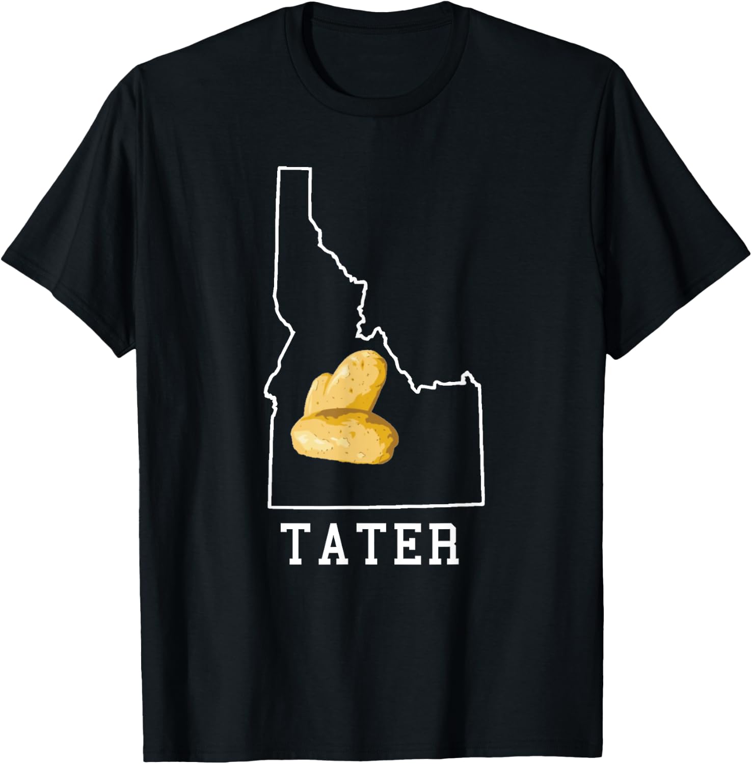State of Idaho Map Idahoan Potato Tater Idaho T-Shirt - T-Shirt | Black