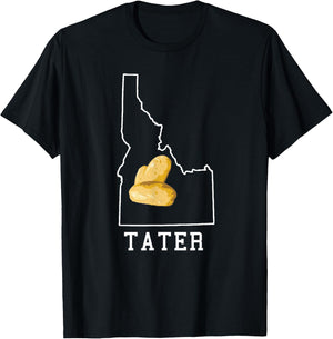 State of Idaho Map Idahoan Potato Tater Idaho T-Shirt - T-Shirt | Black