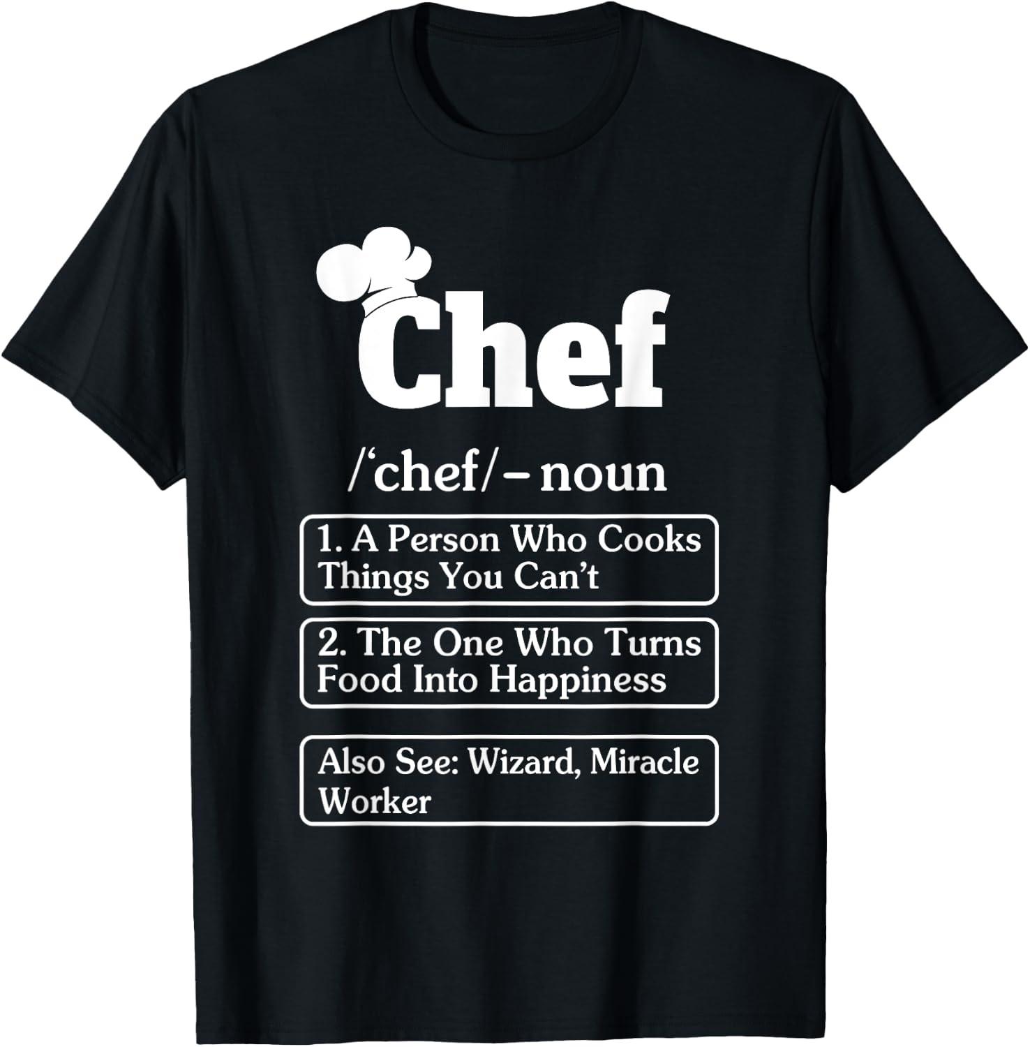 Funny Chef Definition Cooking Kitchen & T-Shirt - T-Shirt | Black