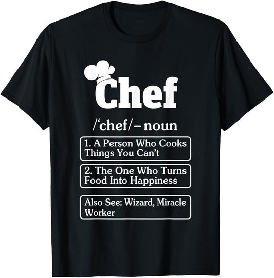 Funny Chef Definition Cooking Kitchen & T-Shirt - T-Shirt | Black