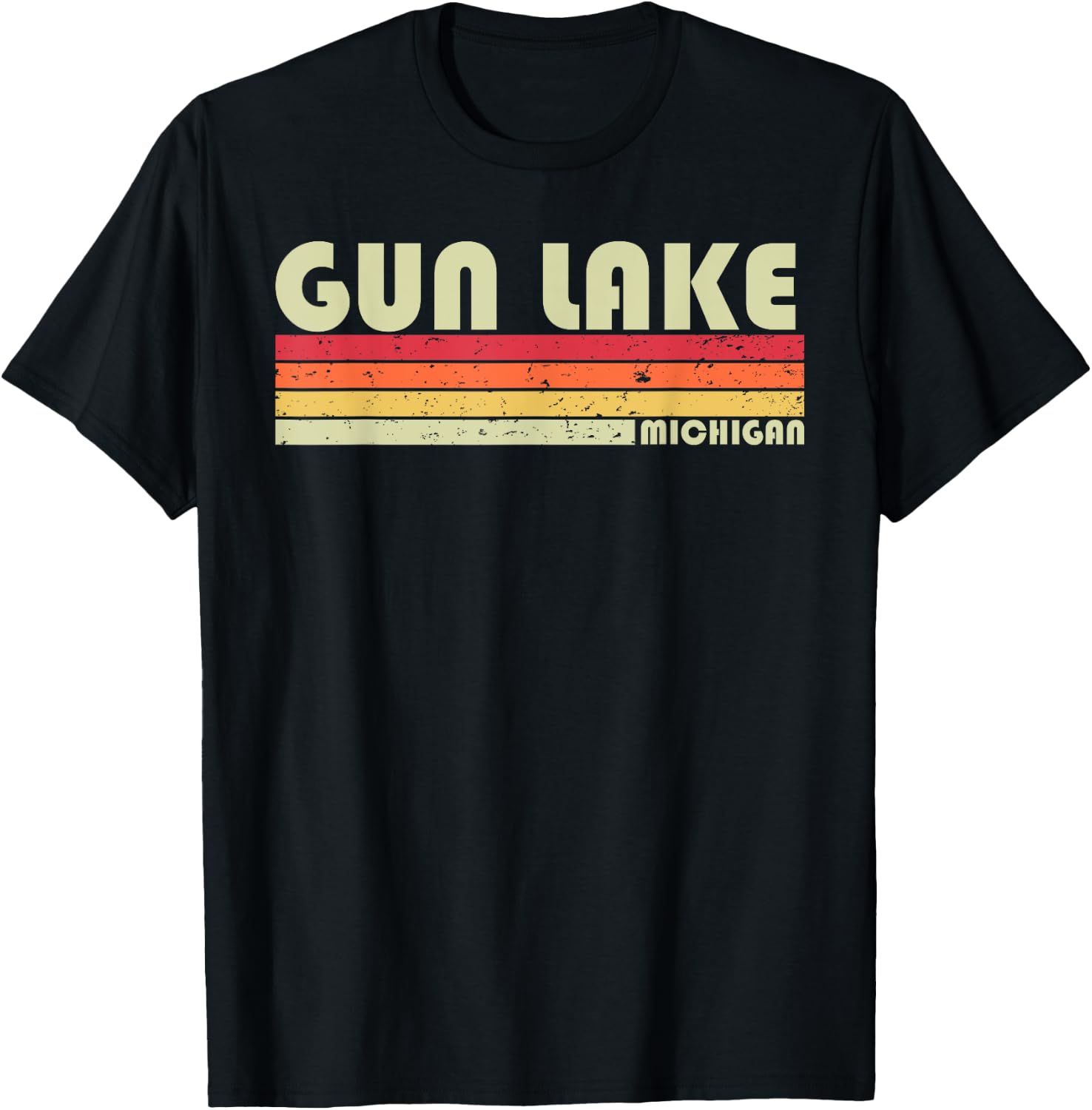 GUN LAKE MICHIGAN Funny Fishing Camping Summer Gift Women T-Shirt - T-Shirt | Black