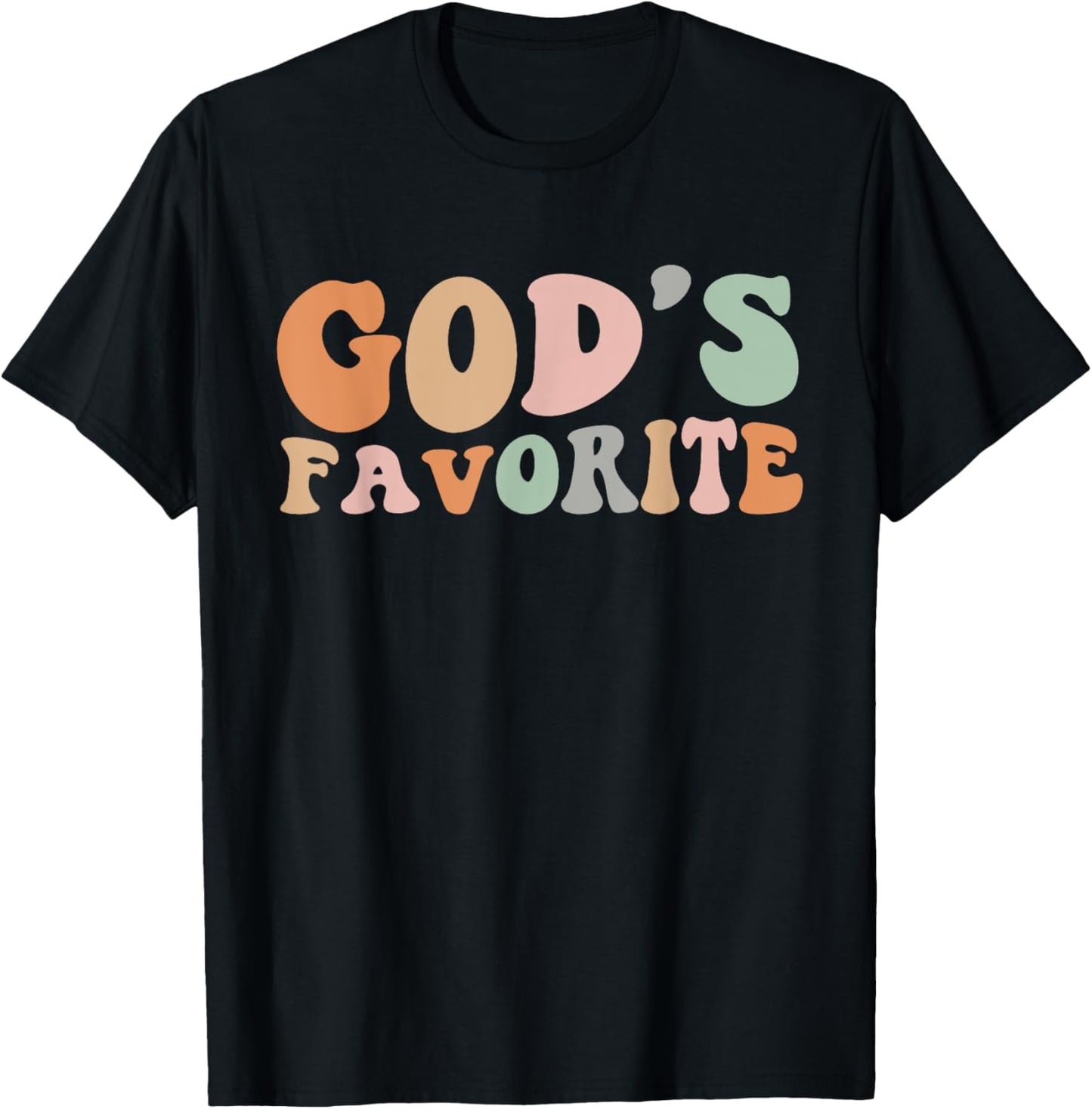 Retro Groovy God's Favorite Sarcastic Women Christian Humor T-Shirt - T-Shirt | Black