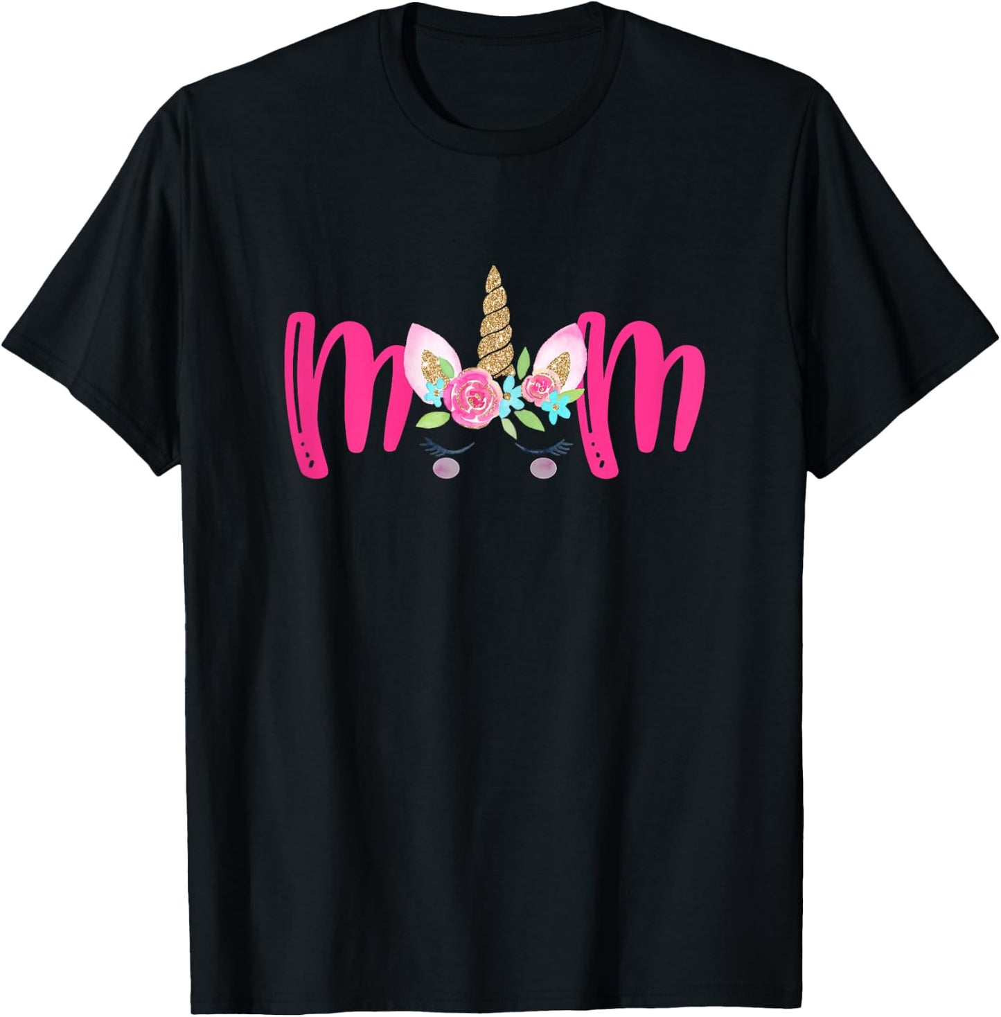 Unicorn Mom Birthday Matching Family Party T-Shirt - T-Shirt | Black