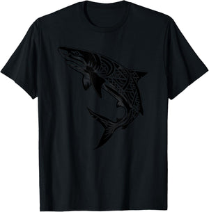 Tribal Shark Shirt - Maori Shirt - Hawaiian Tribal T-Shirt - T-Shirt | Black