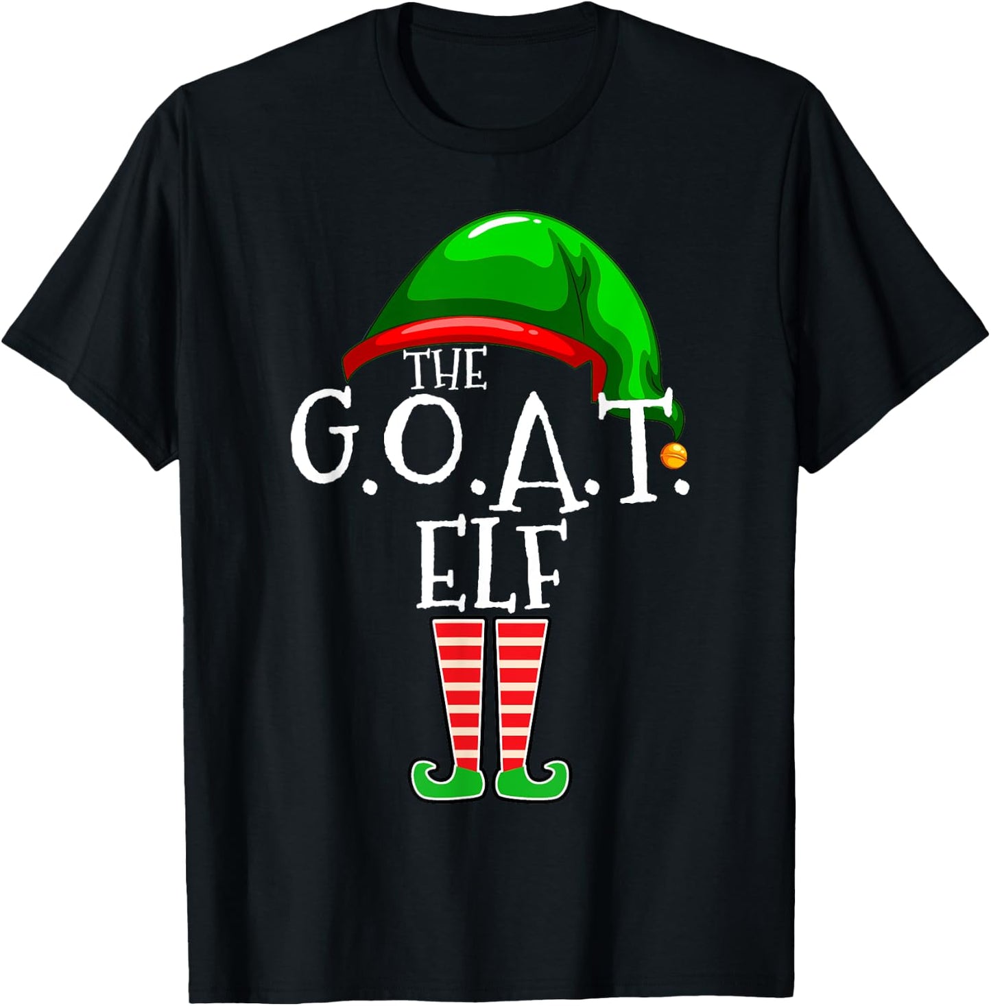 G.O.A.T. Elf Group Matching Family Christmas Gift Greatest T-Shirt - T-Shirt | Black
