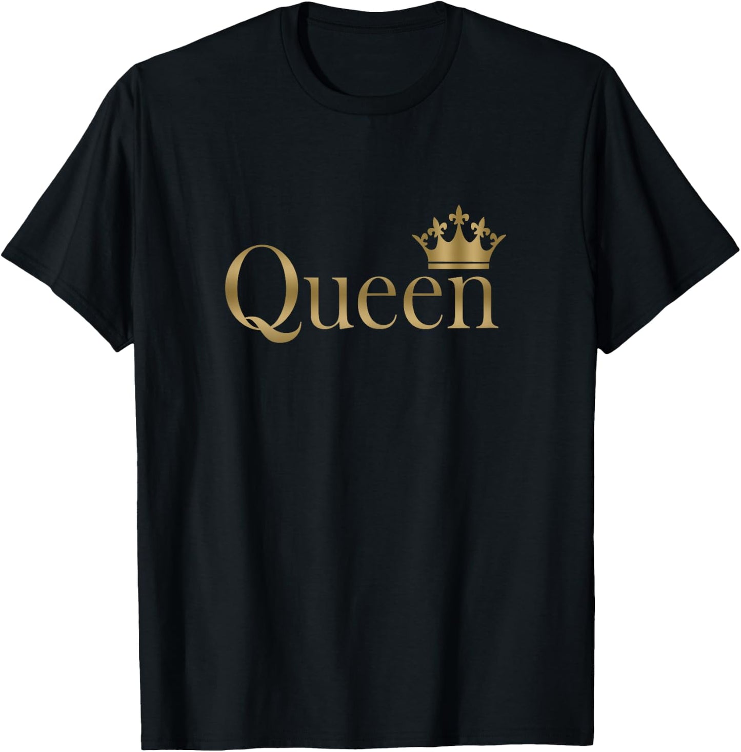 Queen Golden Crown Birthday T-Shirt - T-Shirt | Black