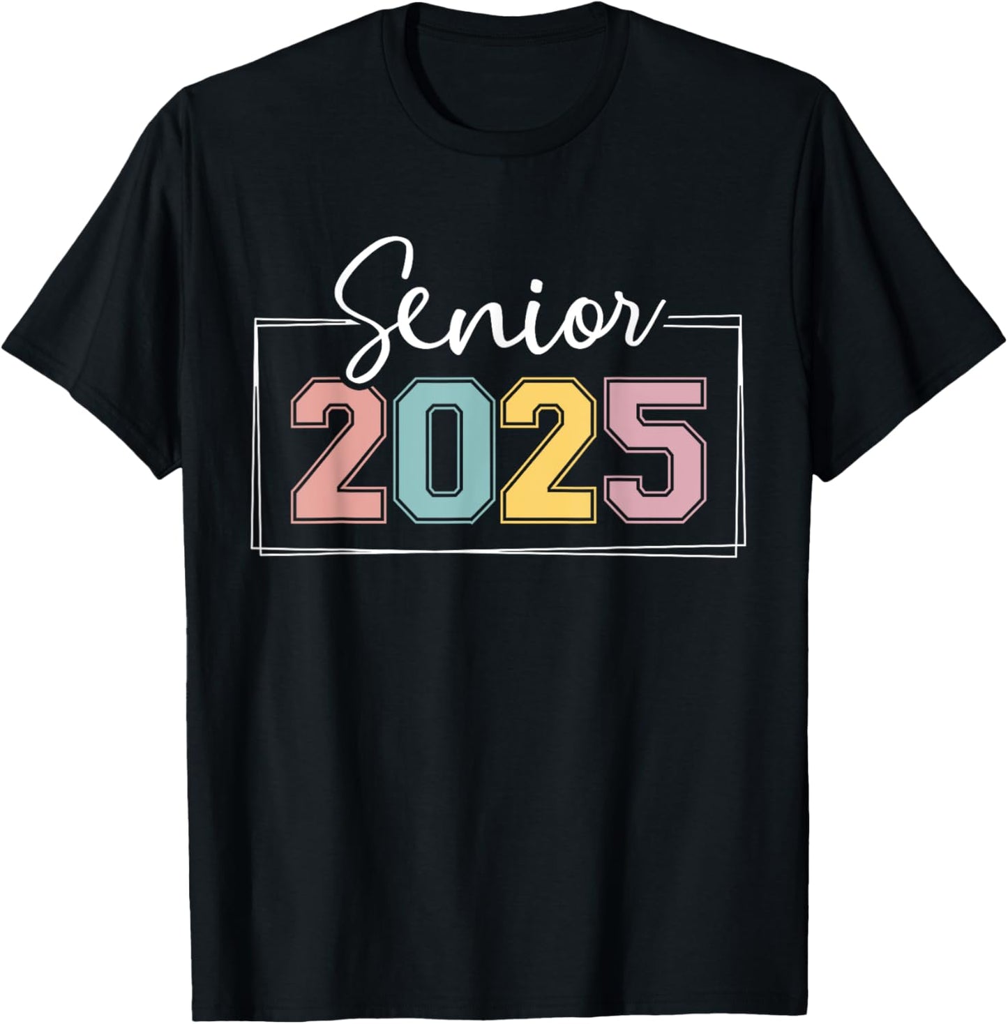 Senior 2025 for college graduation year seniors T-Shirt - T-Shirt | Black