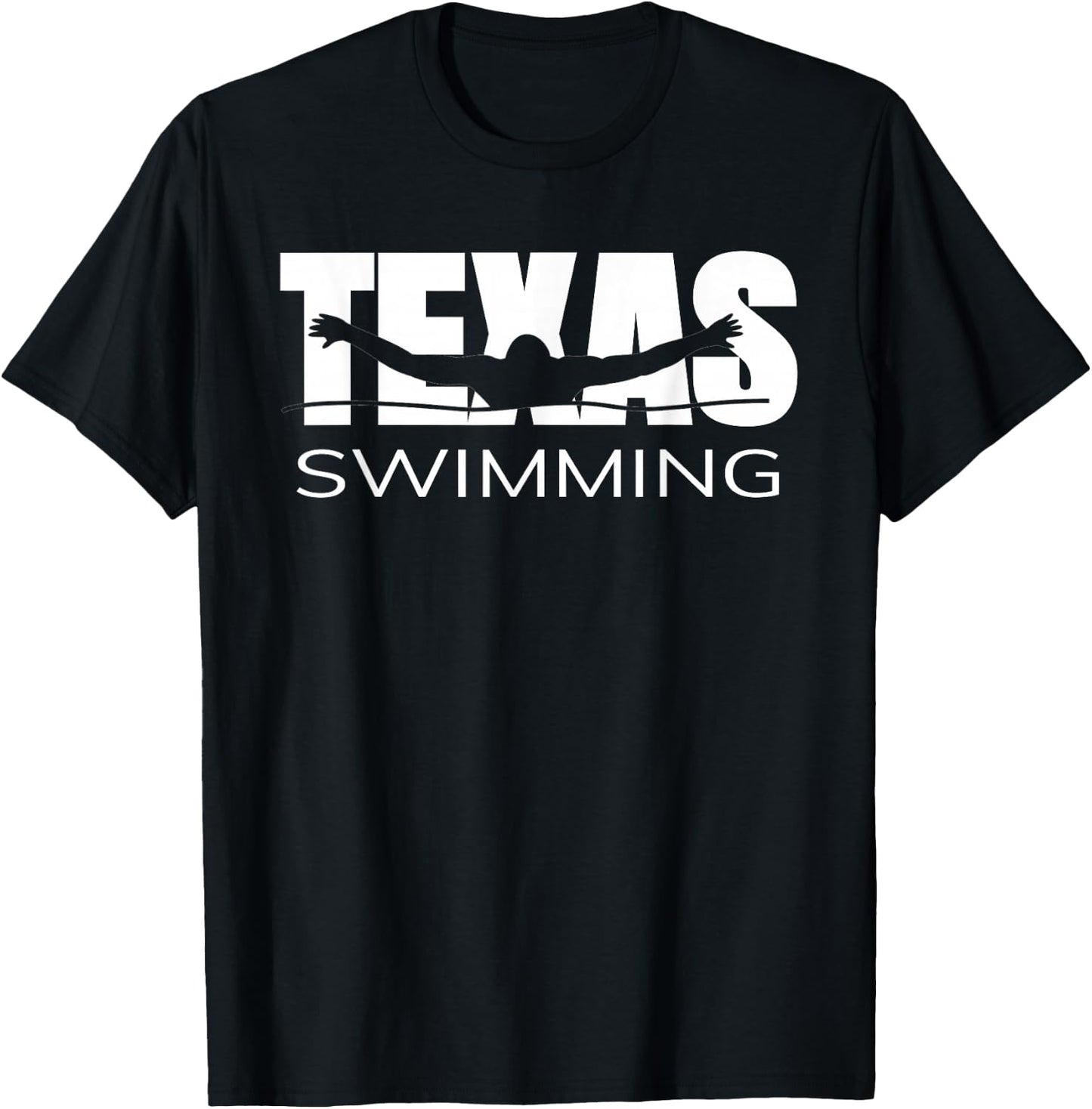 Love Texas Swimming Team Gift TX Home Lone Star State Pride T-Shirt - T-Shirt | Black