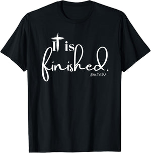 It Is Finished John 19:30 Women and Children T-Shirt - T-Shirt | Black