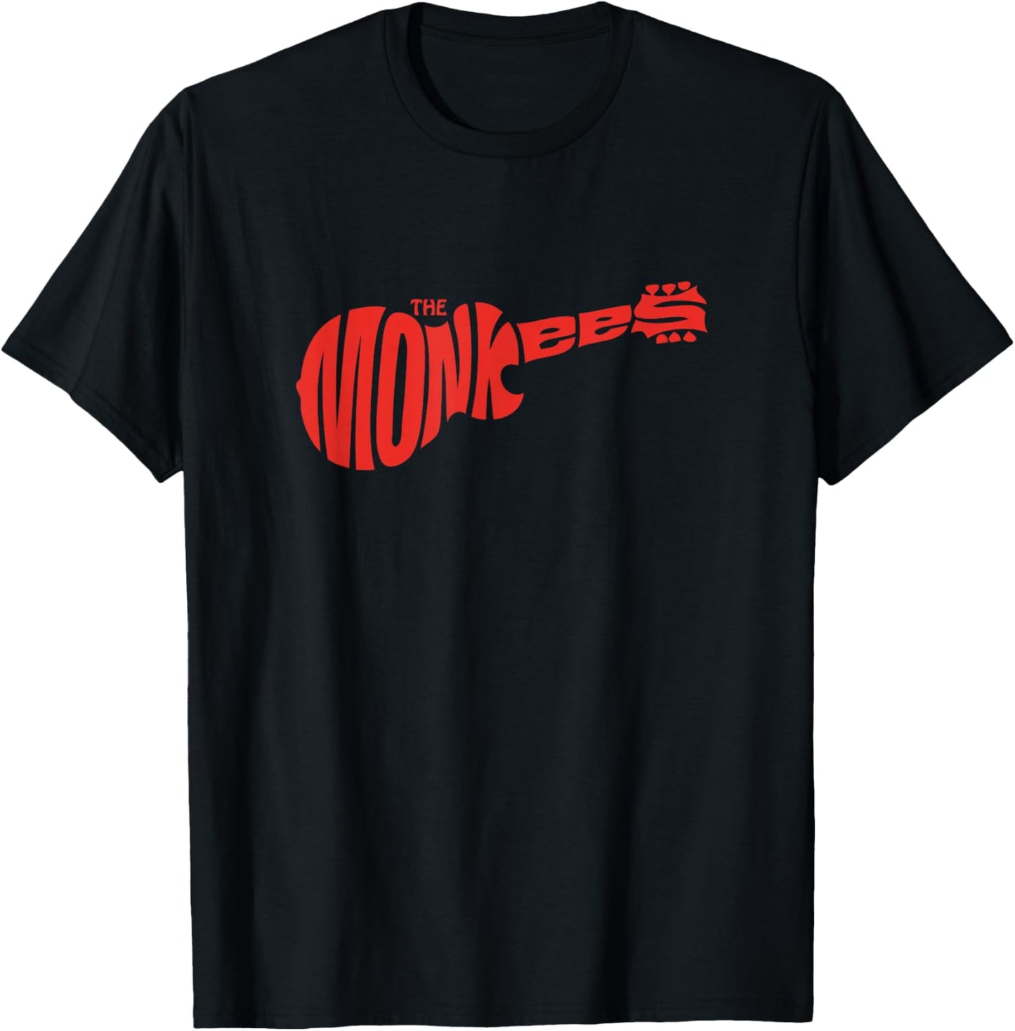 The Monkees Classic Red Guitar Logo Black T-Shirt - T-Shirt | Black