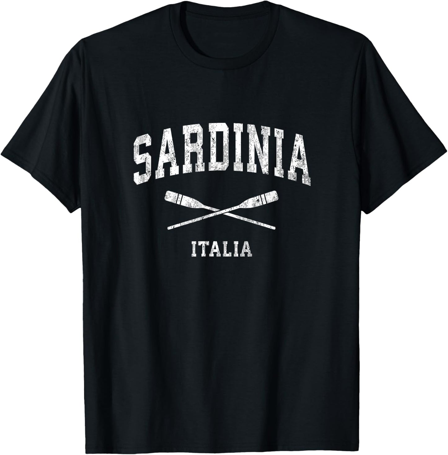 Sardinia Italy Vintage Nautical Paddles Sports Oars T-Shirt - T-Shirt | Black