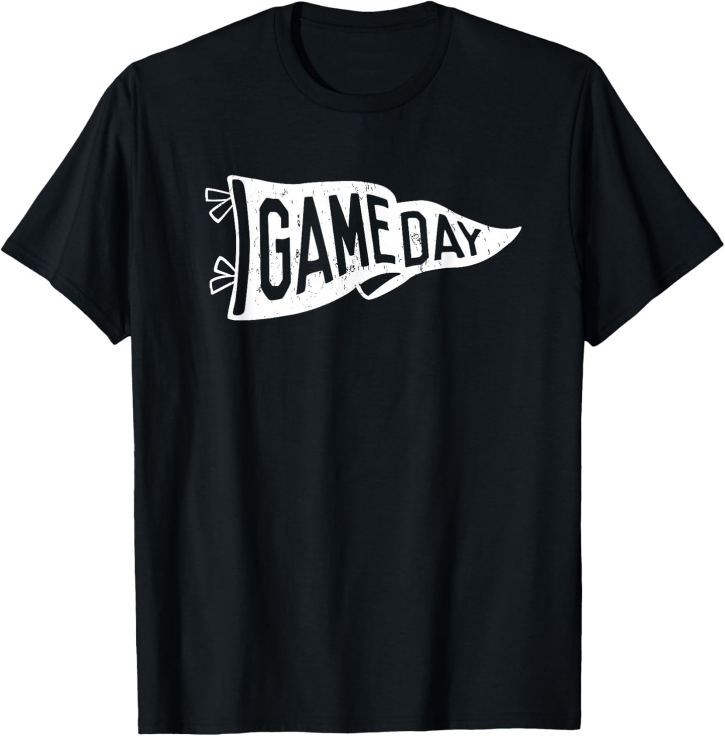 Retro Pennant Flag Game Day Vintage Inspired Football Sport T-Shirt - T-Shirt | Black