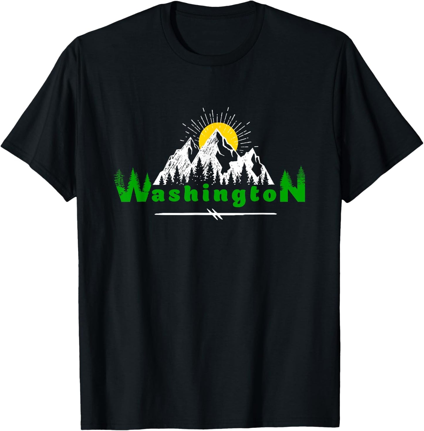 Washington Evergreen State for Outdoor Camping Hiking T-Shirt - T-Shirt | Black