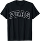 Peas Funny Athletic Lettering Costume Gardener T-Shirt - T-Shirt | Black