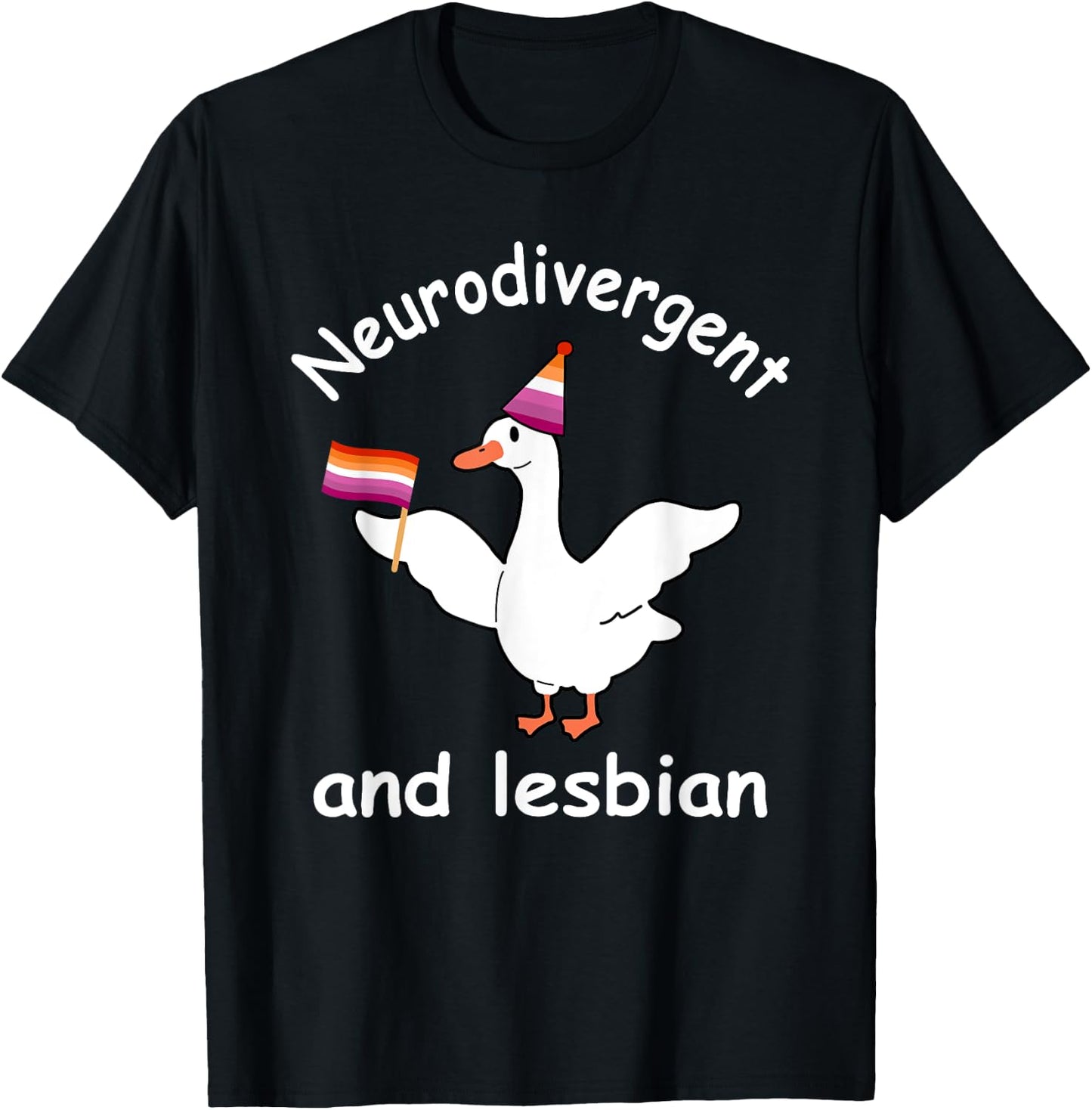 Neurodivergent&Lesbian Funny LGBT Design T-Shirt - T-Shirt | Black