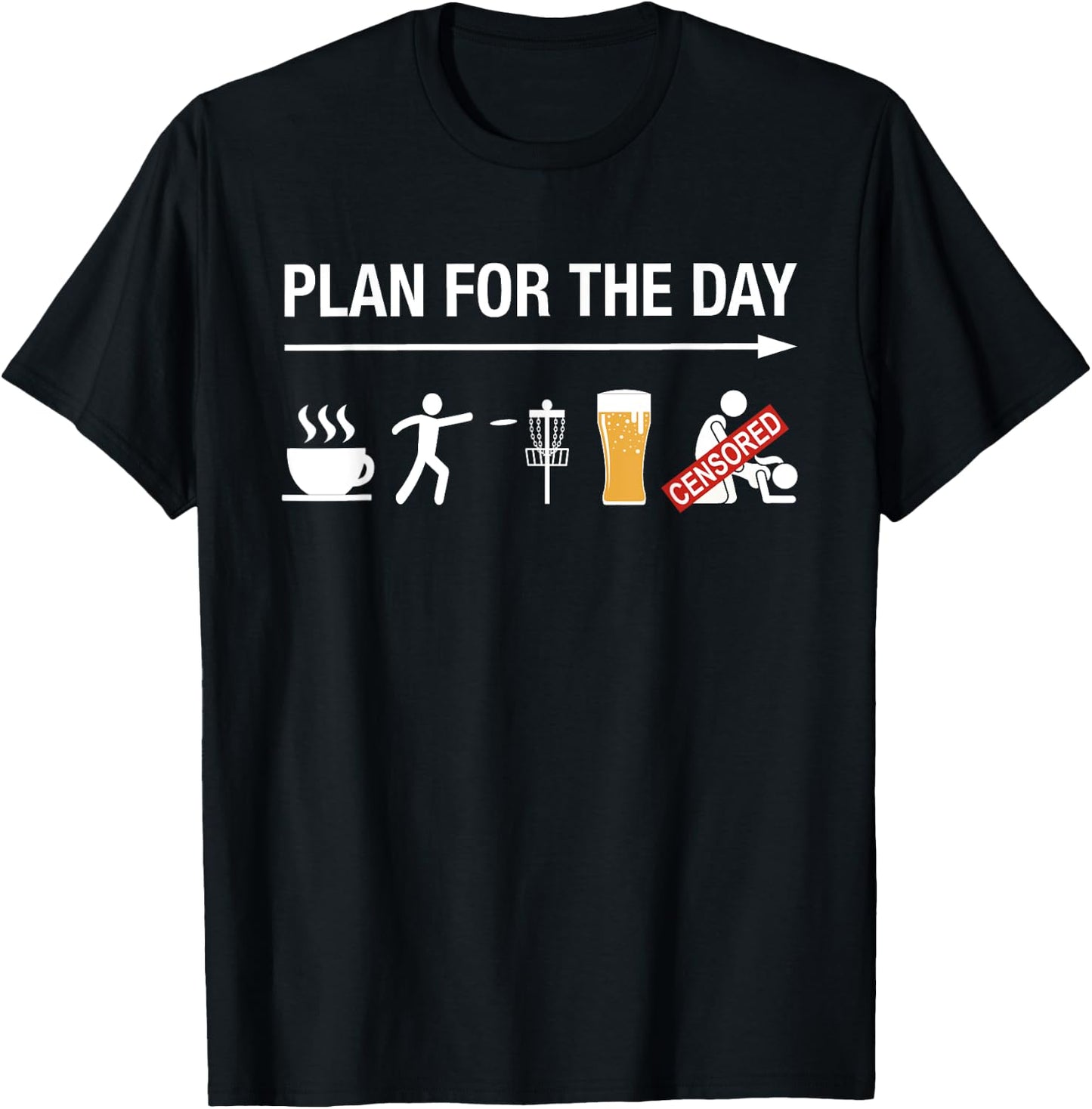 Disc Golf Basket Frisbee Golfing Frolf Coffee Beer Adult T-Shirt - T-Shirt | Black