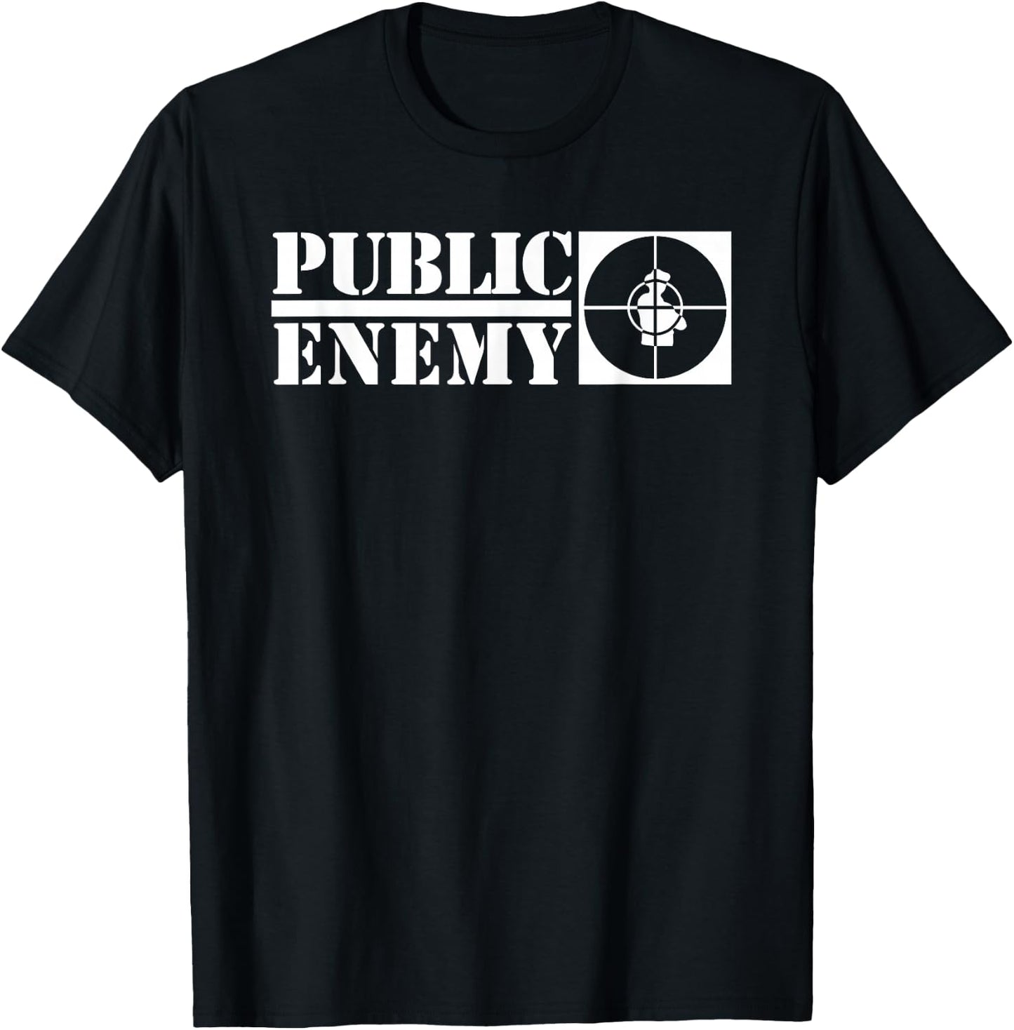 Public Enemy Long Logo T-Shirt - T-Shirt | Black