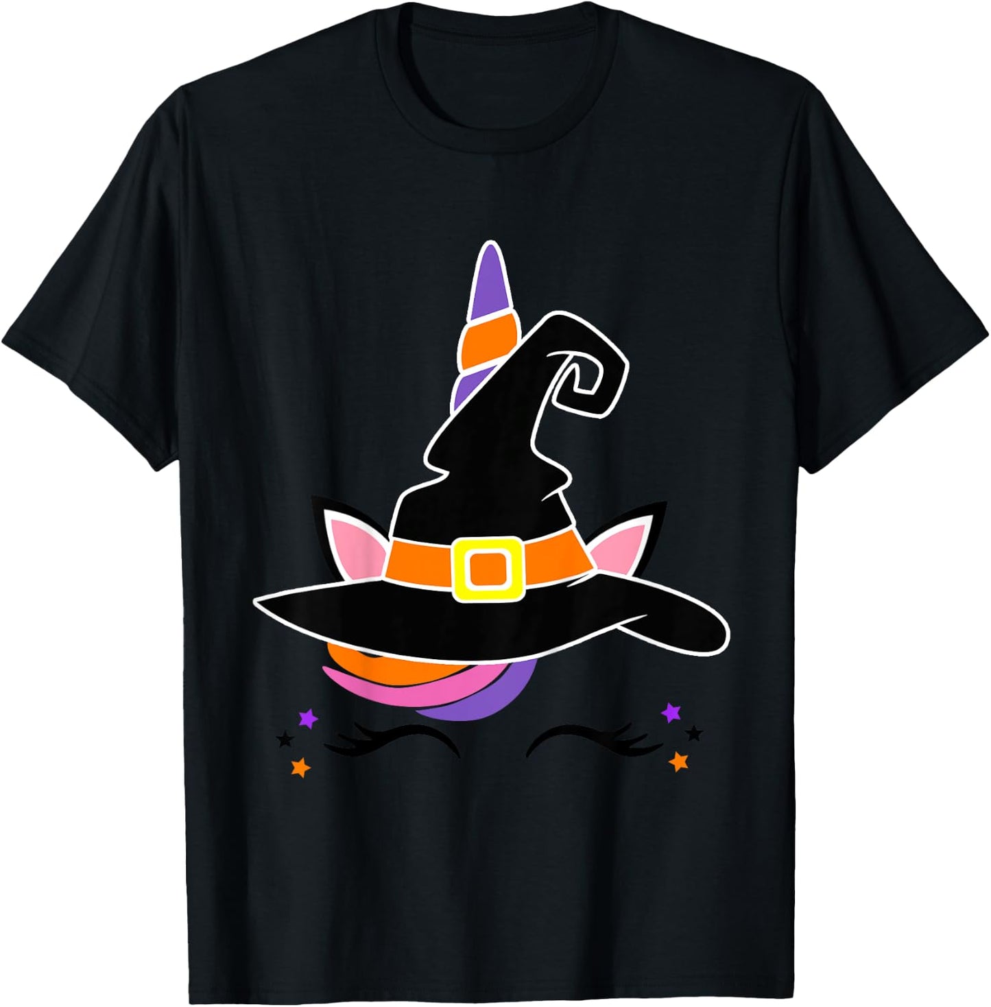 Kids Girls Unicorn Witch Baby and Toddler Halloween Witchy T-Shirt - T-Shirt | Black