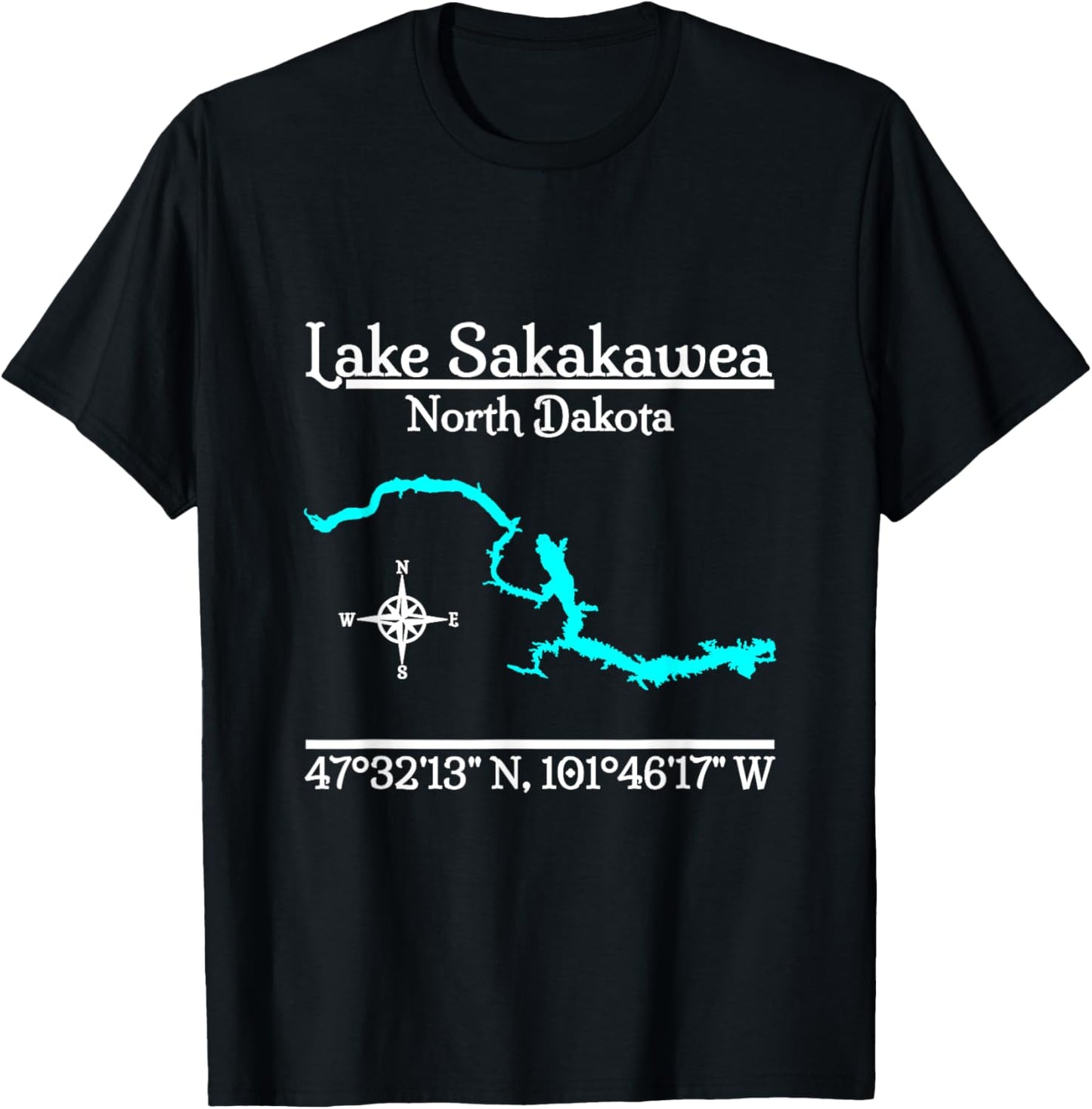 Lake Sakakawea - North Dakota T-Shirt - T-Shirt | Black