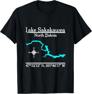 Lake Sakakawea - North Dakota T-Shirt - T-Shirt | Black
