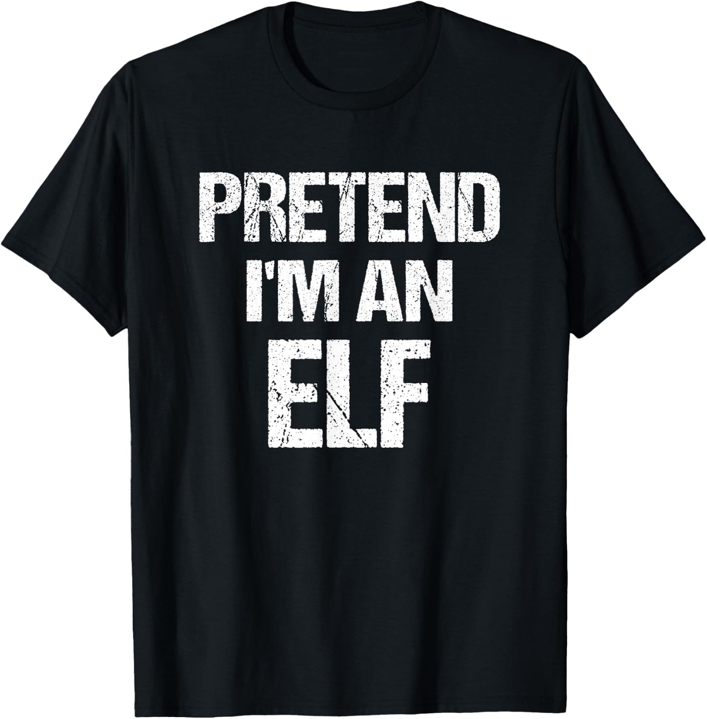 Funny Pretend I'm An Elf Present Holiday Costume T-Shirt - T-Shirt | Black