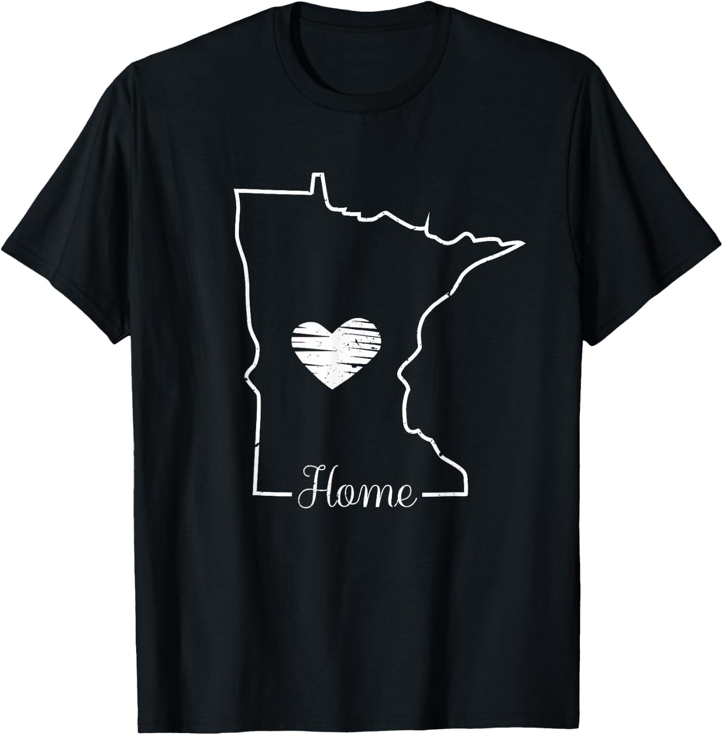 Minnesota Home Shirt MN Graphic Map with Heart T-Shirt - T-Shirt | Black