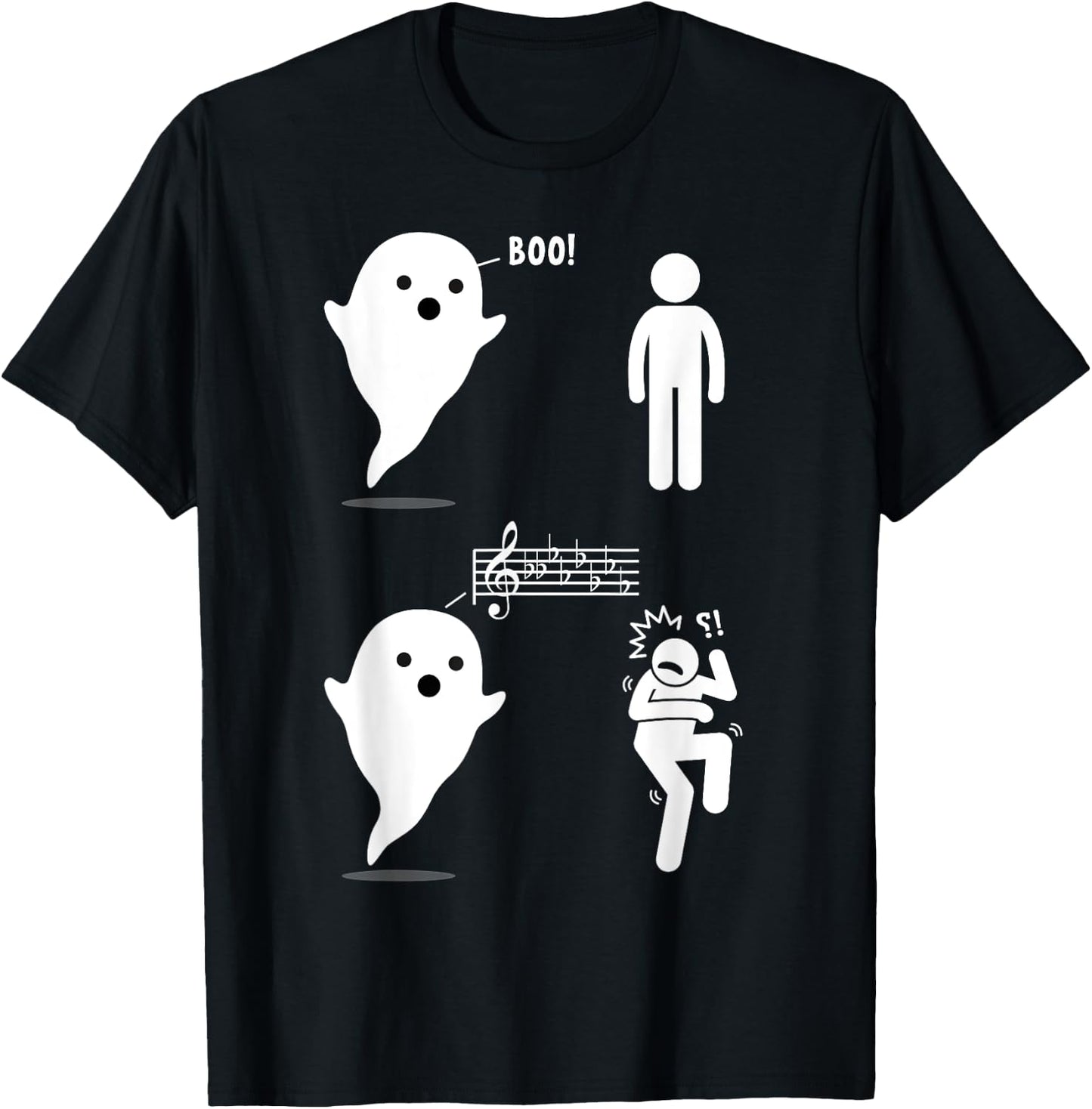 Musical Ghost Funny Music Theory Music Teacher Musician T-Shirt - T-Shirt | Black