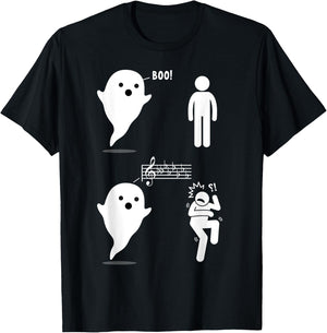 Musical Ghost Funny Music Theory Music Teacher Musician T-Shirt - T-Shirt | Black
