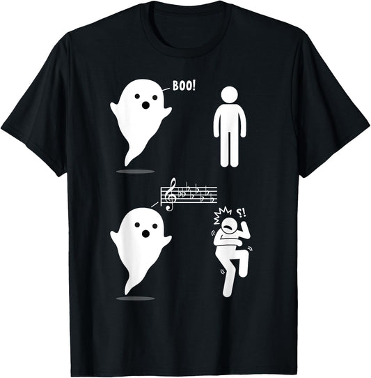 Musical Ghost Funny Music Theory Music Teacher Musician T-Shirt - T-Shirt | Black