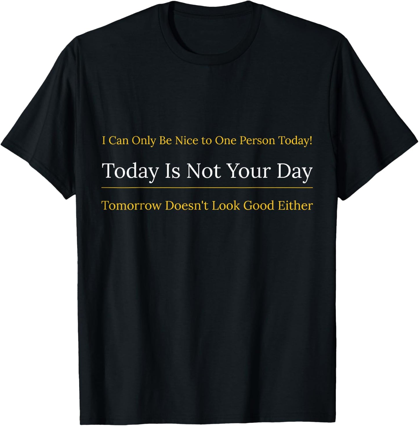 I Can Only Be Nice to One Person and Today is Not Your Day T-Shirt - T-Shirt | Black