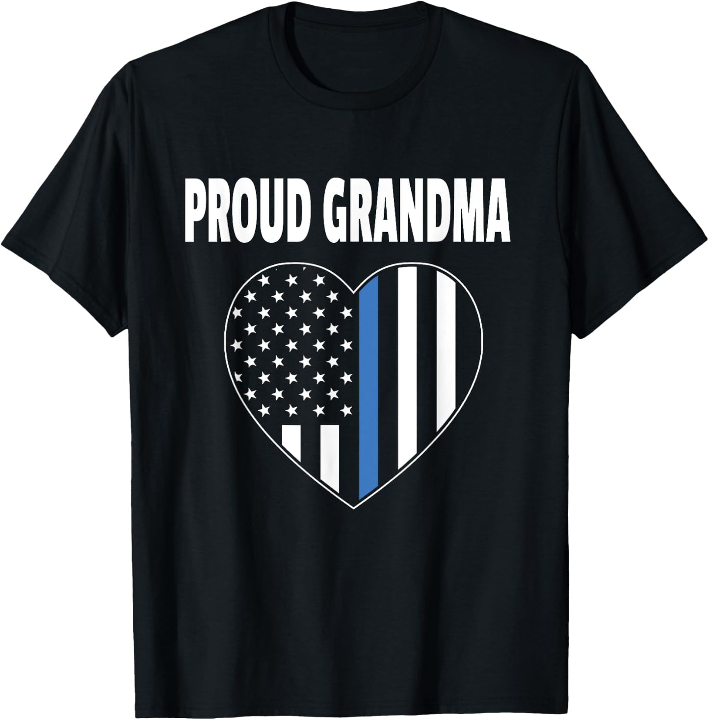 Proud Grandma of Police Officer - Law Enforcement Support T-Shirt - T-Shirt | Black
