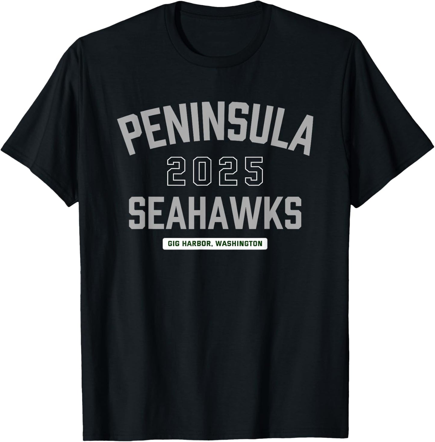 Peninsula Seahawks Gig Harbor, Washington 2025 T-Shirt - T-Shirt | Black