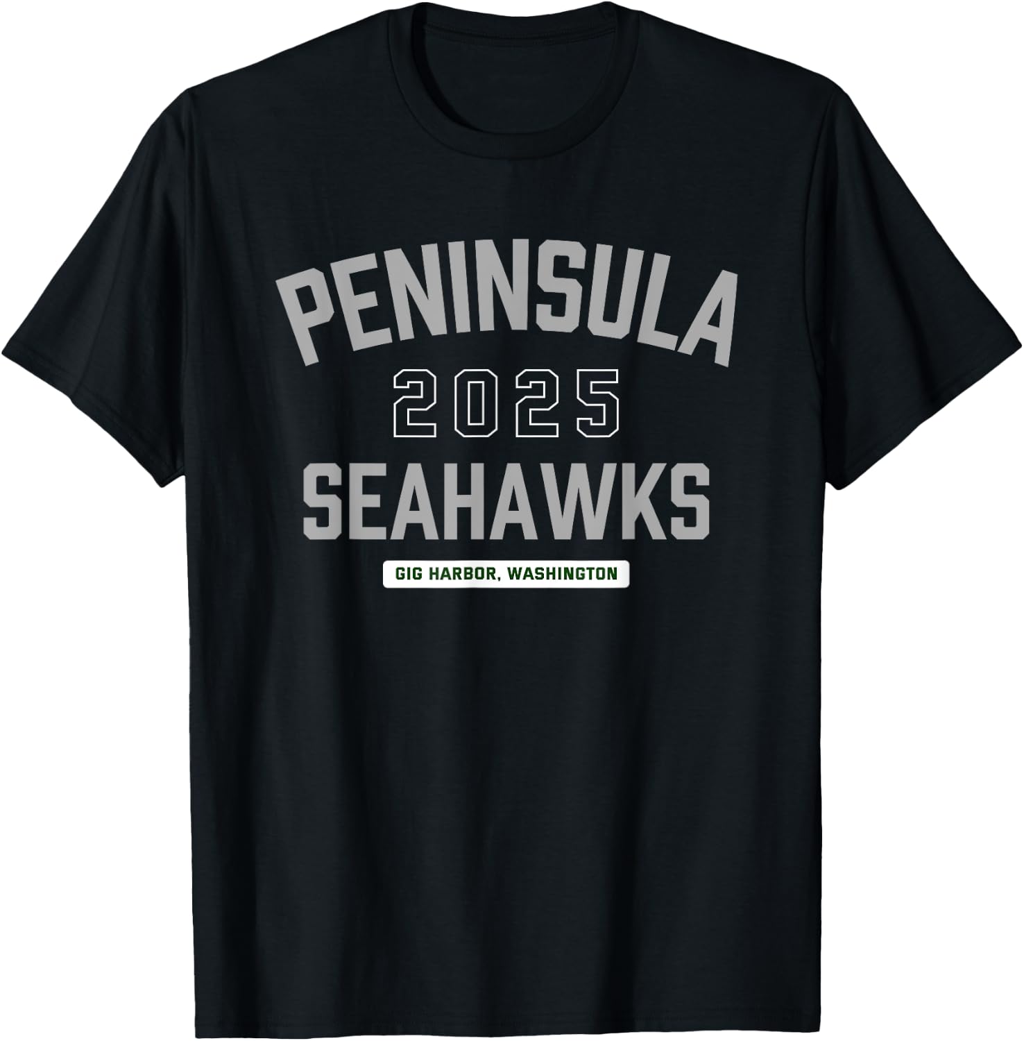 Peninsula Seahawks Gig Harbor, Washington 2025 T-Shirt - T-Shirt | Black