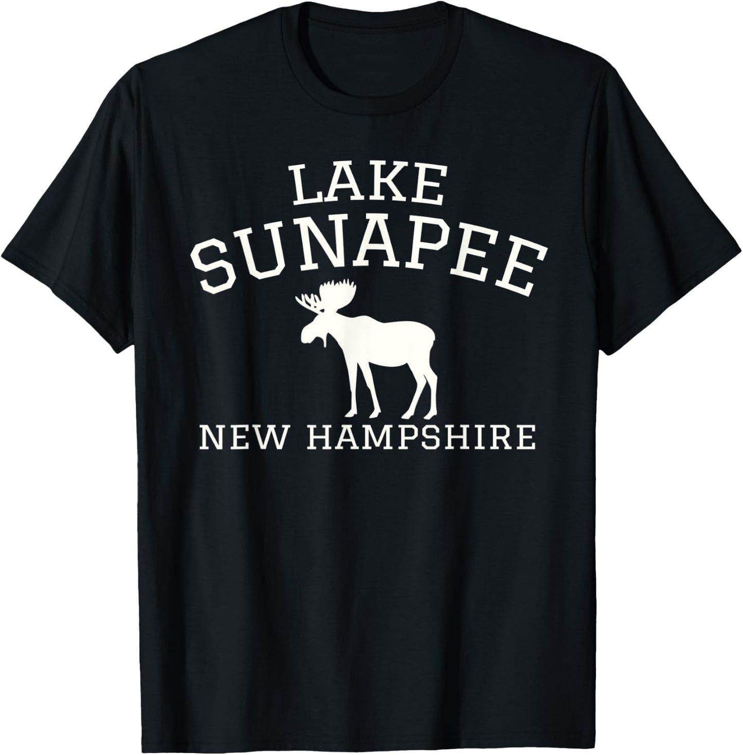 Lake Sunapee NH Moose T-Shirt - T-Shirt | Black