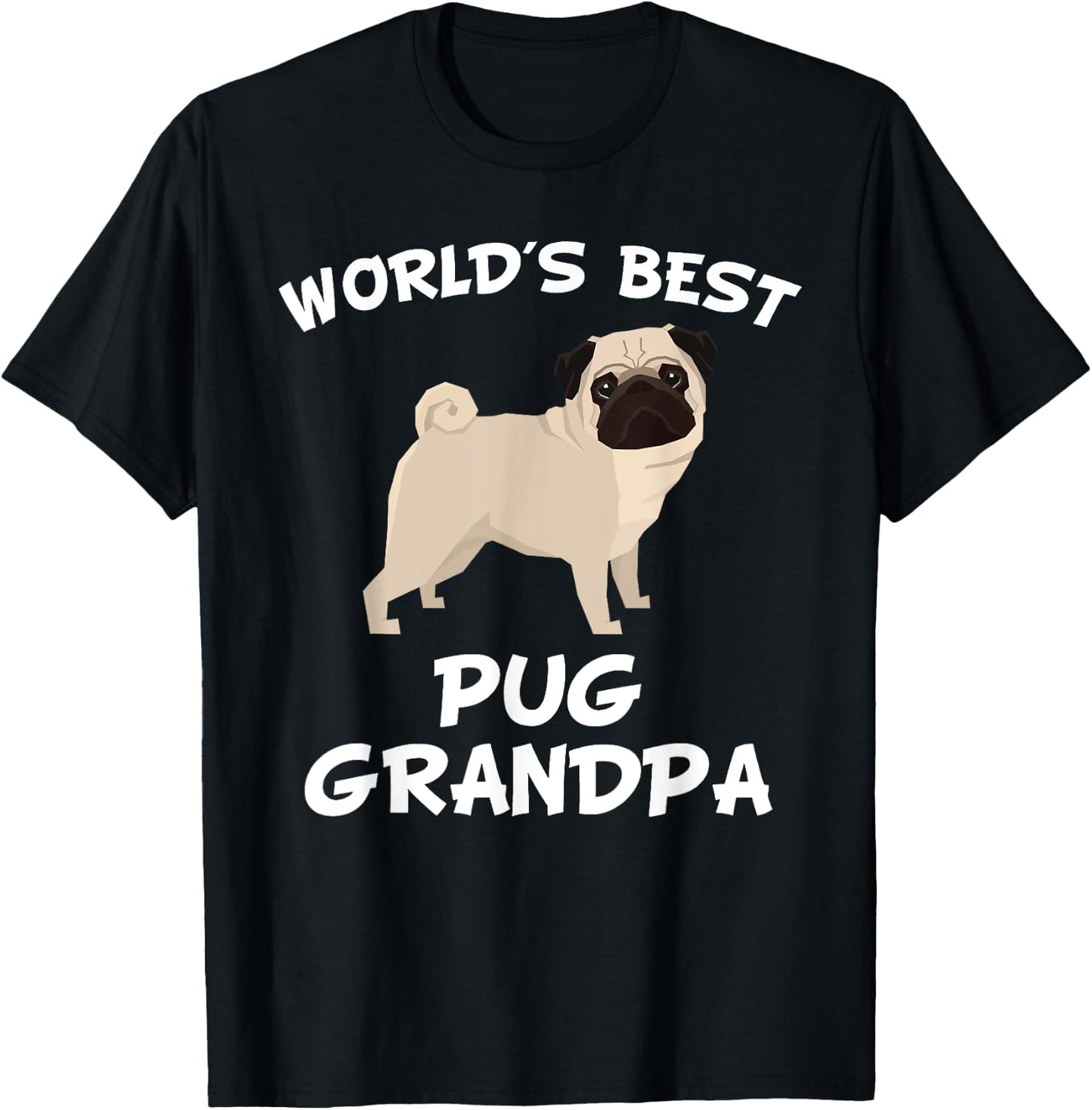World's Best Pug Grandpa Shirt T-Shirt - T-Shirt | Black