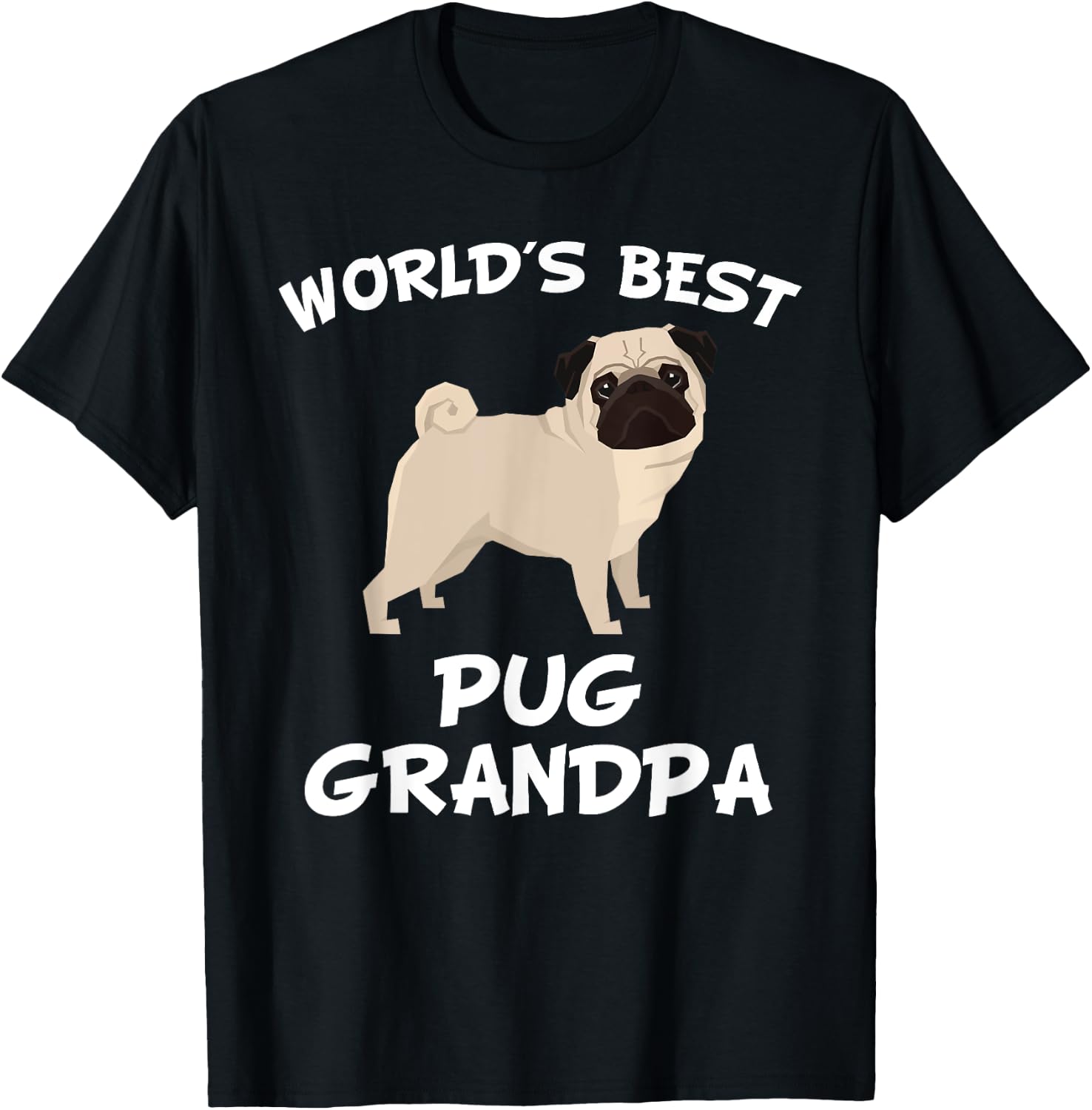 World's Best Pug Grandpa Shirt T-Shirt - T-Shirt | Black