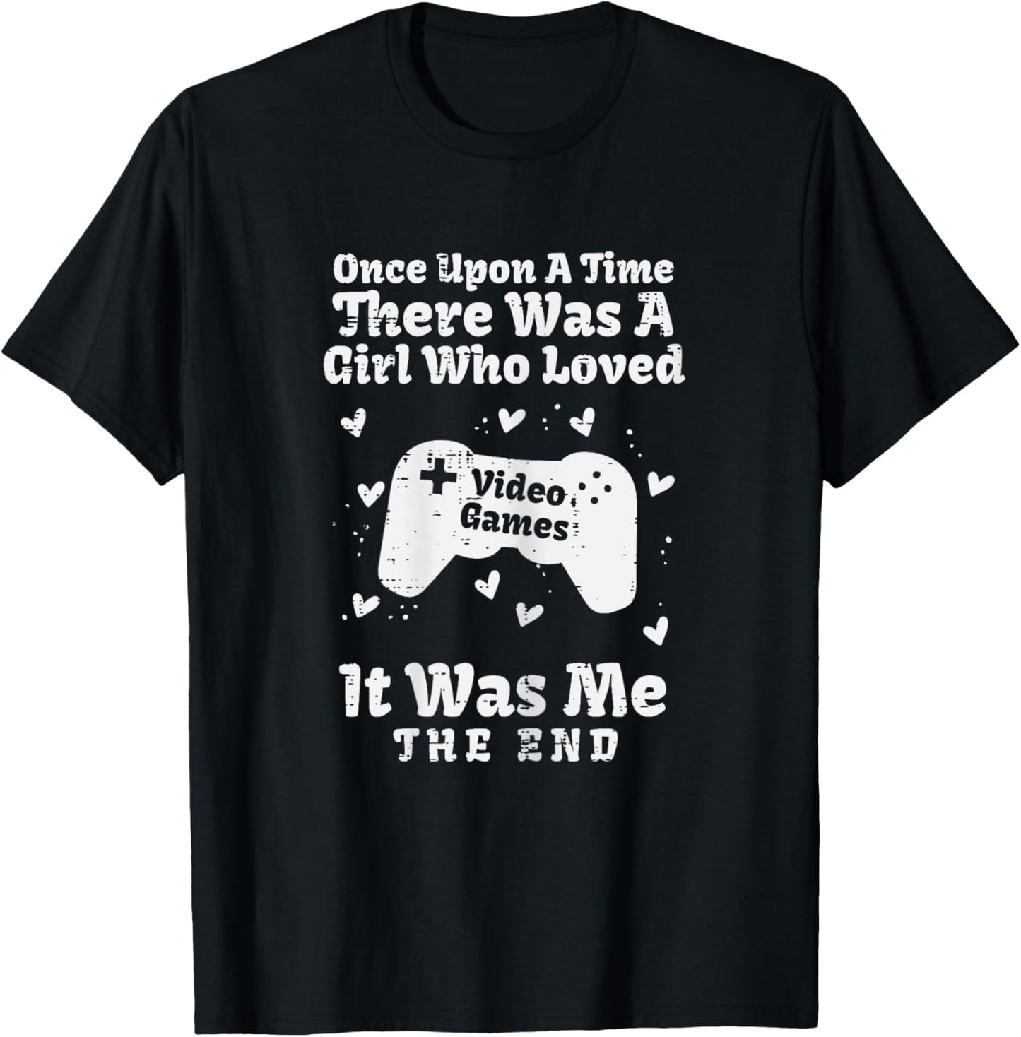 Once Upon Time Girl Love Video Games Gamer Women Girls Kids T-Shirt - T-Shirt | Black