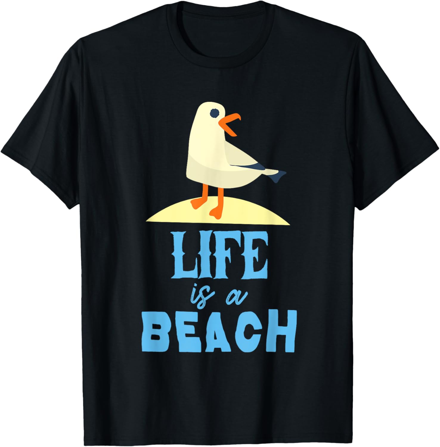 Life at the Beach Seagul bird at the beach life is a beach T-Shirt - T-Shirt | Black