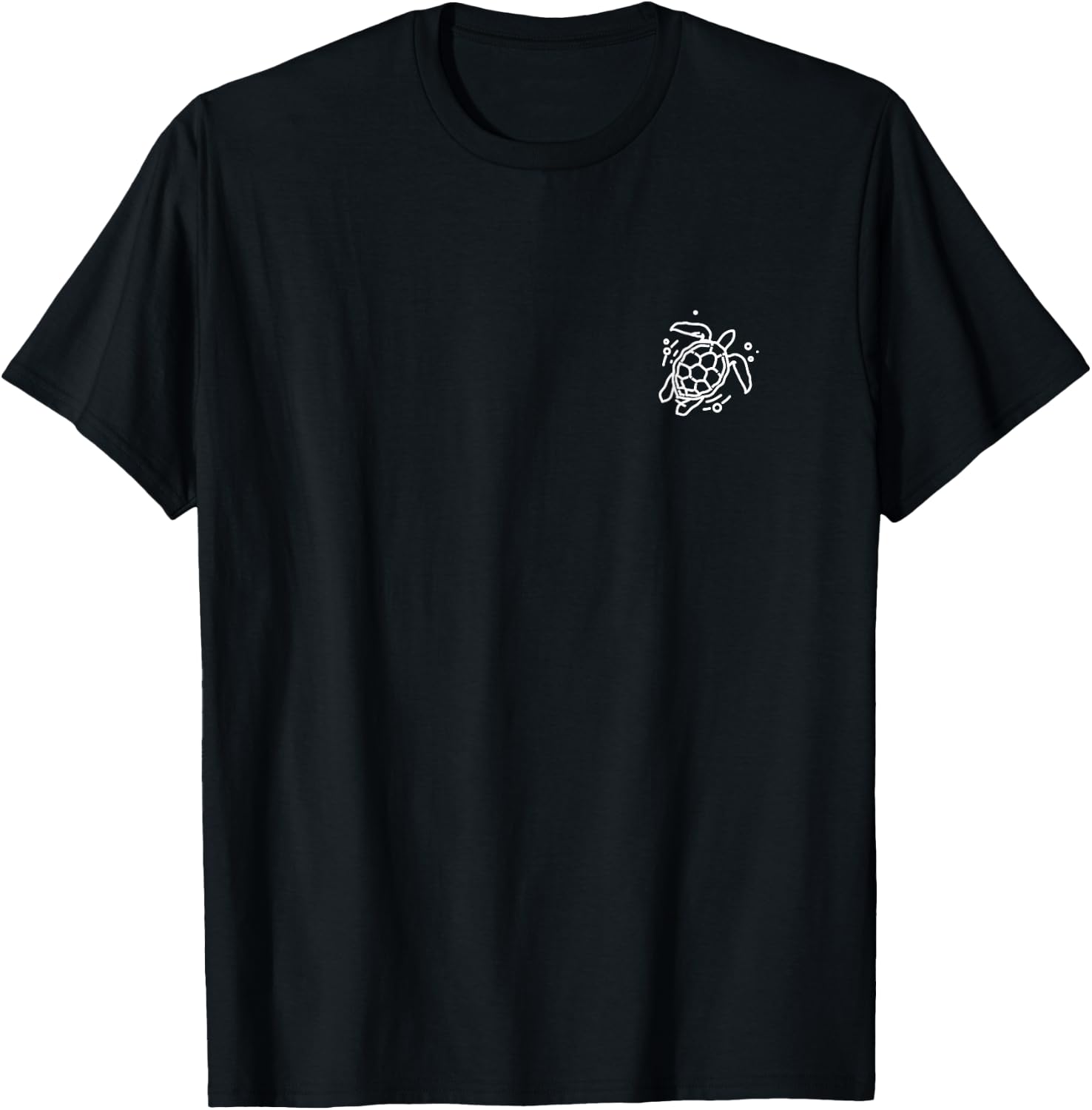 Sea Turtle Badge Patch Line Art Icon Outline Gift T-Shirt - T-Shirt | Black