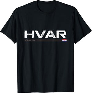 Hvar Croatia Vintage Retro T-Shirt - T-Shirt | Black