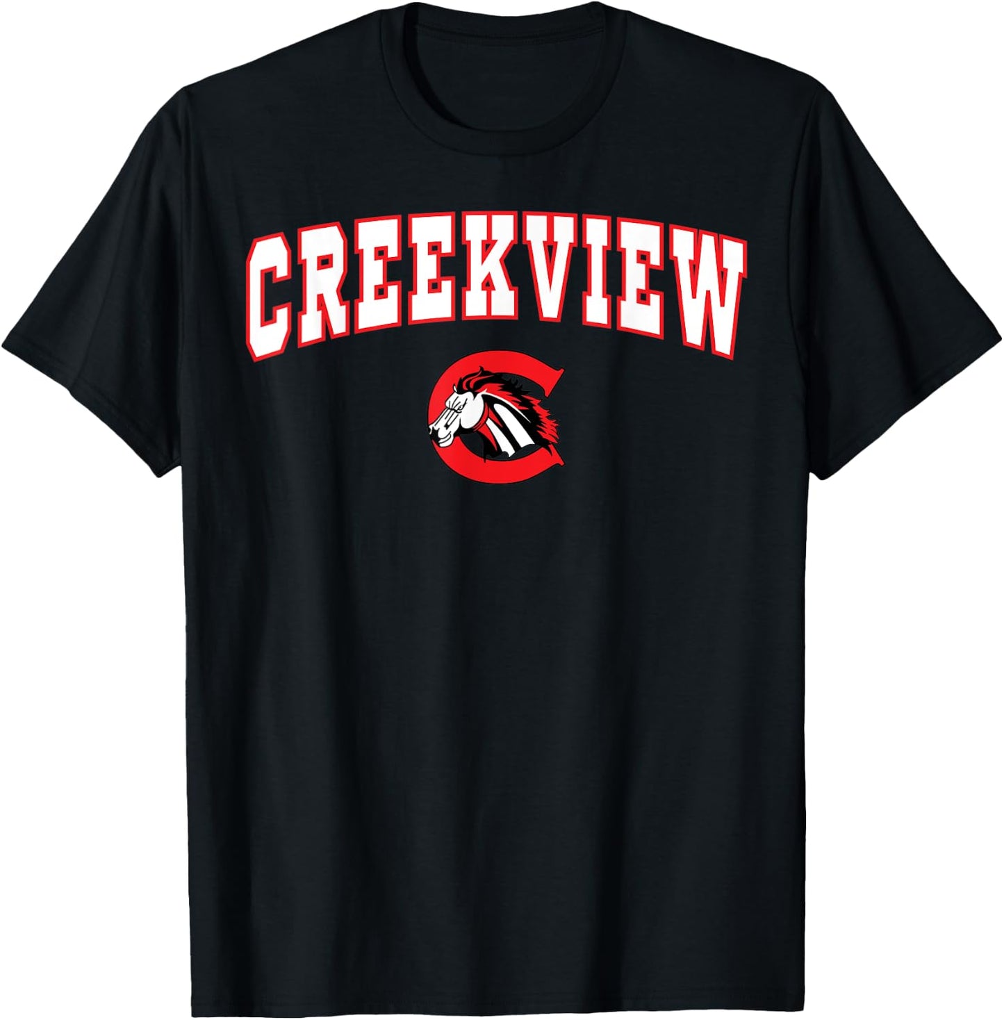 Creekview High School Mustangs C2 T-Shirt - T-Shirt | Black