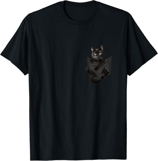 Cat Lovers Gifts Black Cat in Bag Men Women Kids T-Shirt - T-Shirt | Black