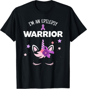 Unicorn Epilepsy Warrior, Epilepsy Awareness T-Shirt - T-Shirt | Black