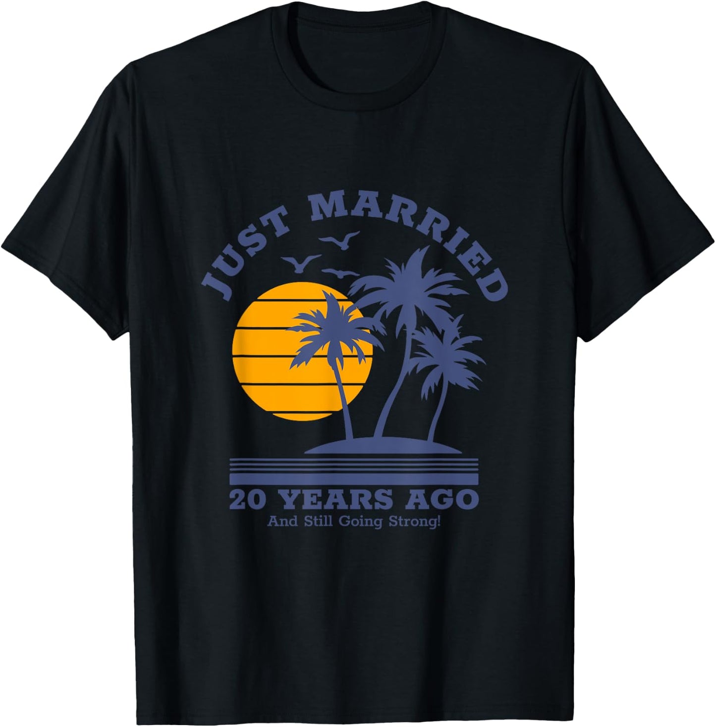 Romantic Matching Couples - 20th Wedding Anniversary T-Shirt - T-Shirt | Black