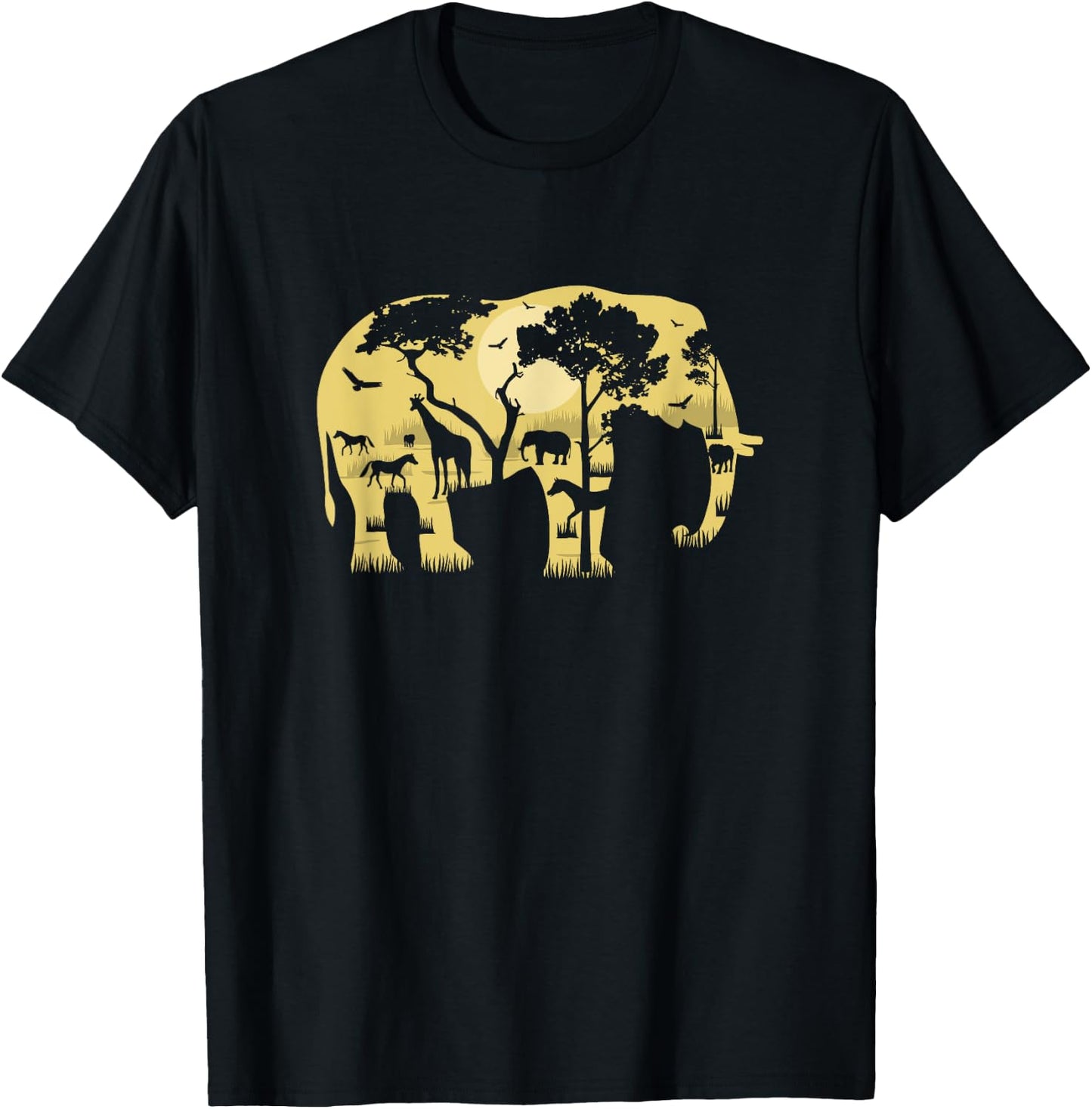 African Elephant Africa Wildlife Safari Nature Wild Animals T-Shirt - T-Shirt | Black